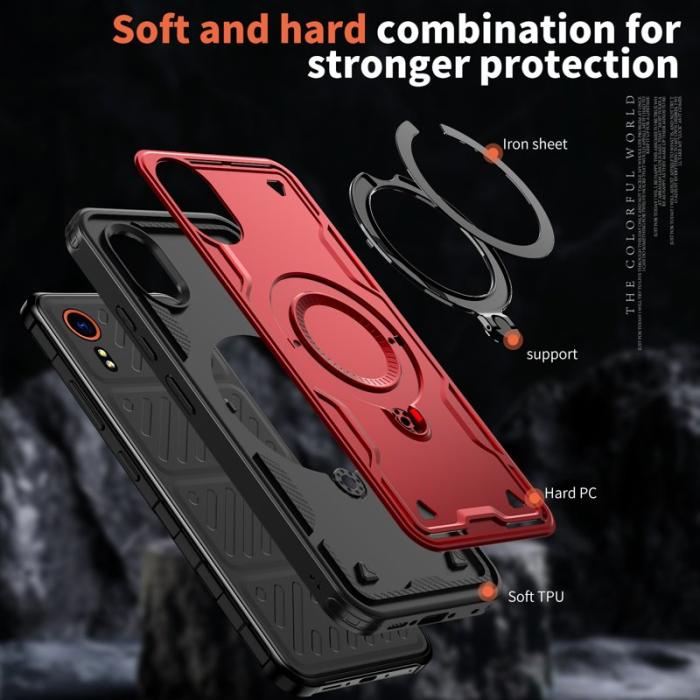 N/A - Mobilskal till Samsung Galaxy Xcover7 Plast Militärt Skydd - Röd