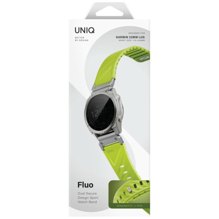 UNIQ - Uniq Armband För Garmin Watch (22mm) Fluo X - Lime