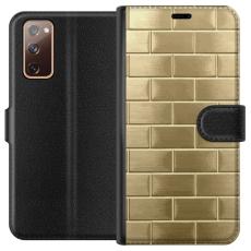 Gustaf - Pl&aring;nboksfodral till Samsung Galaxy S20 FE med Gyllene Murstenar