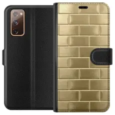 Gustaf - Pl&aring;nboksfodral till Samsung Galaxy S20 FE med Gyllene Murstenar