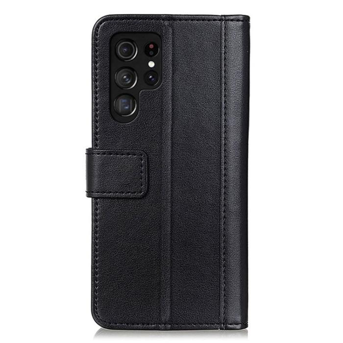 KHAZNEH - KHAZNEH Galaxy S23 Ultra Plånboksfodral Stand Flip PU Läder - Svart