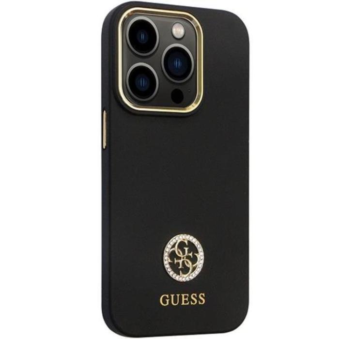Guess - Guess iPhone 13 Pro/13 Mobilskal Silikon Logo Strass - Svart