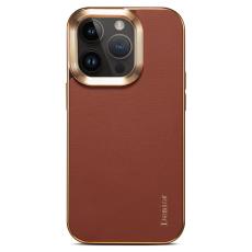 DENIOR - DENIOR Mobilskal till iPhone 16 Pro Max &Auml;kta L&auml;der Belagt PC+TPU - Brun