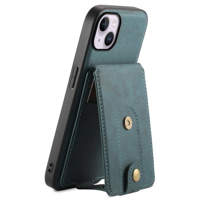 DENIOR - DENIOR D14 Mobilskal till iPhone 14 Plus Läder + TPU + PC Blå