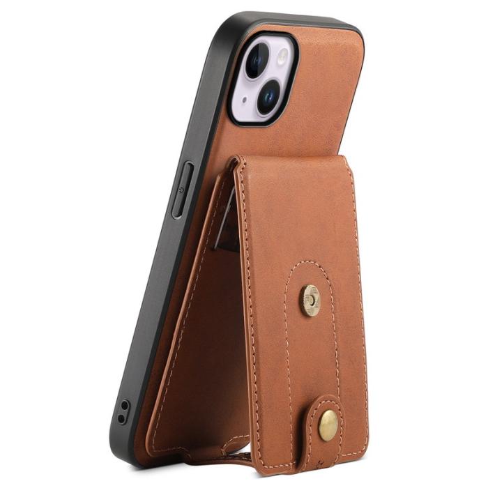 DENIOR - DENIOR D14 Mobilskal till iPhone 14 Plus Läder + TPU + PC Brun
