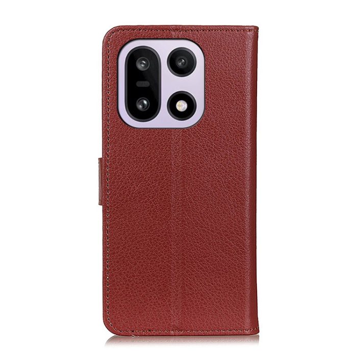 A-One Brand - OnePlus 15 5G Plånboksfodral Litchi Texture Konstläder - Brun