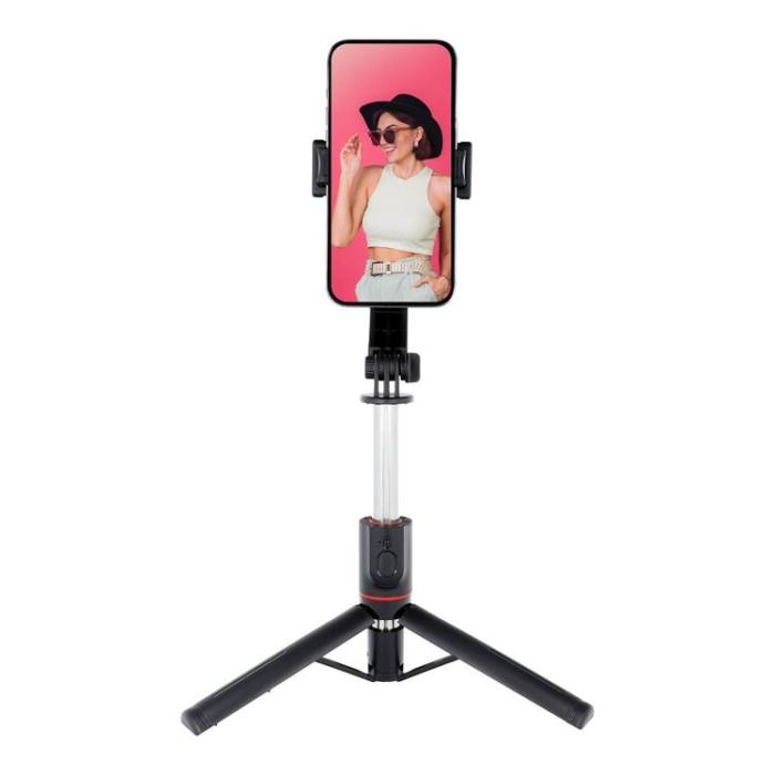 OEM - Combo Selfiestick med Tripod och fjärrkontroll Bluetooth SSTR-13 - Svart