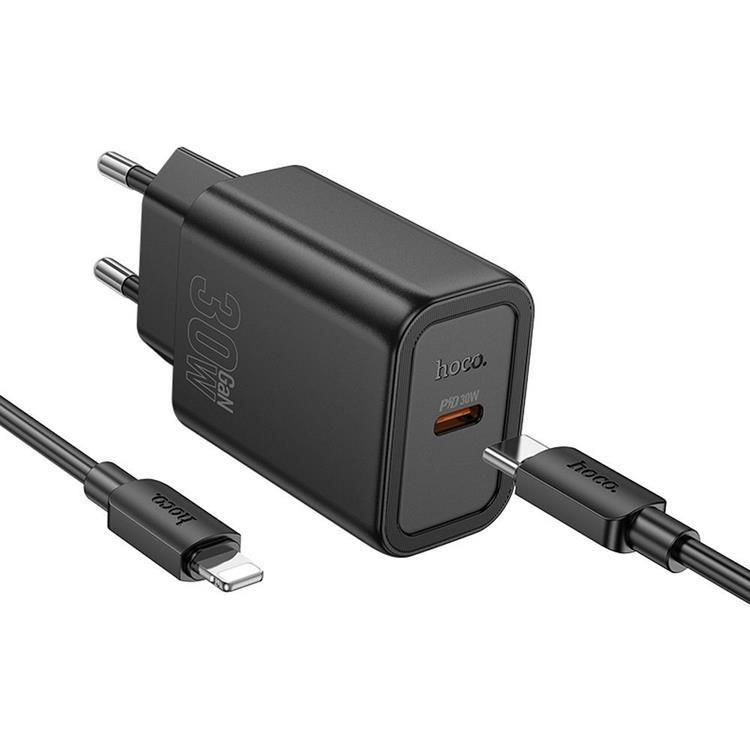 HOCO Snabbladdare USB-C 30W USB-C/Lightning Kabel N62 PD QC | 505295 | AlltMobil