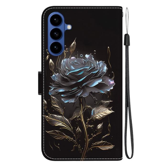 OEM - Samsung Galaxy S26 Plånboksfodral Anti-Drop Mönstertryck Konstläder - Svart Ros