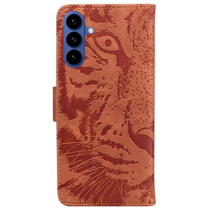 OEM - Samsung Galaxy S26 / S26 Pro Plånboksfodral Konstläder Tigertryck - Brun