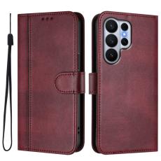 OEM - Samsung Galaxy S26 Ultra Pl&aring;nboksfodral St&auml;ll Retro Textur Konstl&auml;der - Vinr&ouml;d