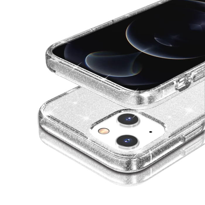 Taltech - iPhone 15 Plus Mobilskal Glittrande - Vit