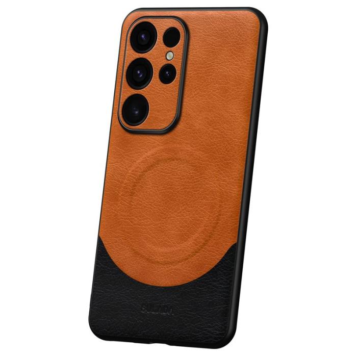 SULADA - SULADA Magnetic Series Mobilskal till Galaxy S24 Ultra Läder Orange