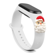 OEM - Xiaomi Mi Band 3/4 Silikon Strap Xmas Santa Claus - Vit