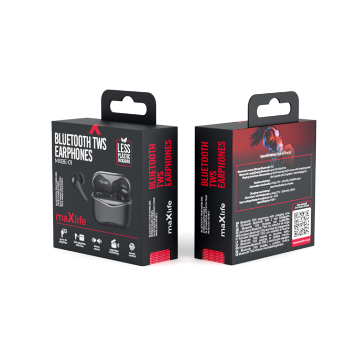 Maxlife - Maxlife Bluetooth TWS Hörlurar MXBE-01 - Svart