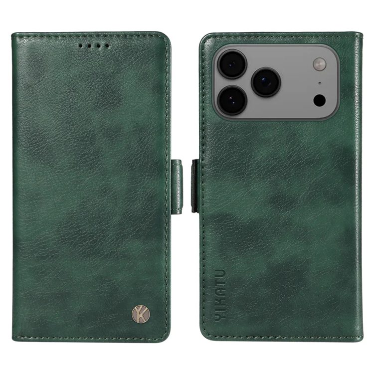 YIKATU iPhone 17 Pro Max Plånboksfodral Litchi Texture - Grön | 2353 | AlltMobil
