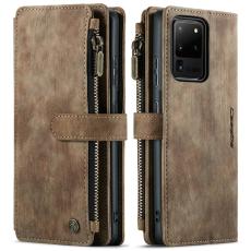 Caseme - CASEME Konstl&auml;der Pl&aring;nboksfodral f&ouml;r Samsung Galaxy S20/S21 Ultra 5G - Brun