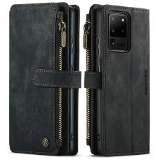 Caseme - CASEME Konstl&auml;der Pl&aring;nboksfodral f&ouml;r Samsung Galaxy S20/S21 Ultra 5G - Svart