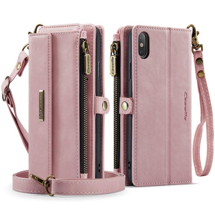 Caseme - CASEME Plånboksfodral för iPhone XS Max 6.5 tum RFID-Skydd Konstläder Rosa