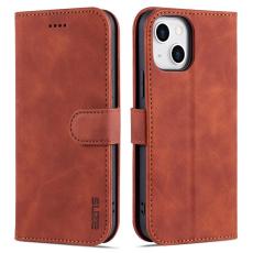 AZNS - AZNS iPhone 14 Pl&aring;nboksfodral Konstl&auml;der - St&ouml;tt&aring;lig - Brun