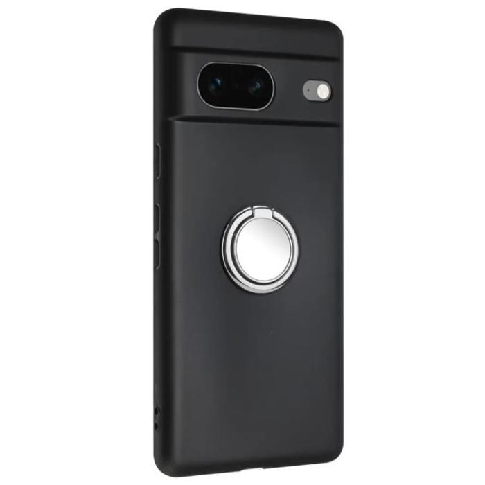 Taltech - Google Pixel 8A Mobilskal Ringhållare - Svart/Silver