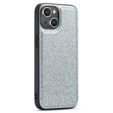DG.MING - DG.MING Mobilskal till iPhone 14 Plus Glitter L&auml;der+PC+TPU Silver