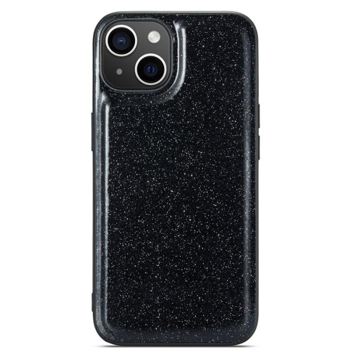 DG.MING - DG.MING Mobilskal till iPhone 14 Plus Glitter Läder+PC+TPU Svart