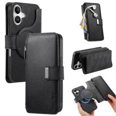 CASENEO - CASENEO MW-02 iPhone 16 Pl&aring;nboksfodral Konstl&auml;der - Svart