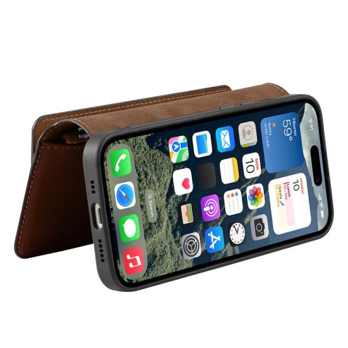 CASENEO - CASENEO MW-02 iPhone 16 Plus Plånboksfodral Konstläder - Brun