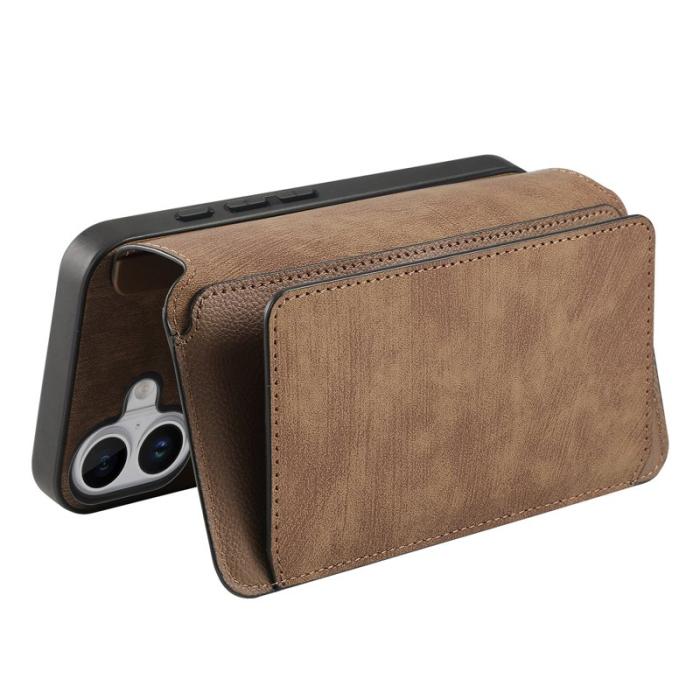CASENEO - CASENEO MW-02 iPhone 16 Plus Plånboksfodral Konstläder - Brun