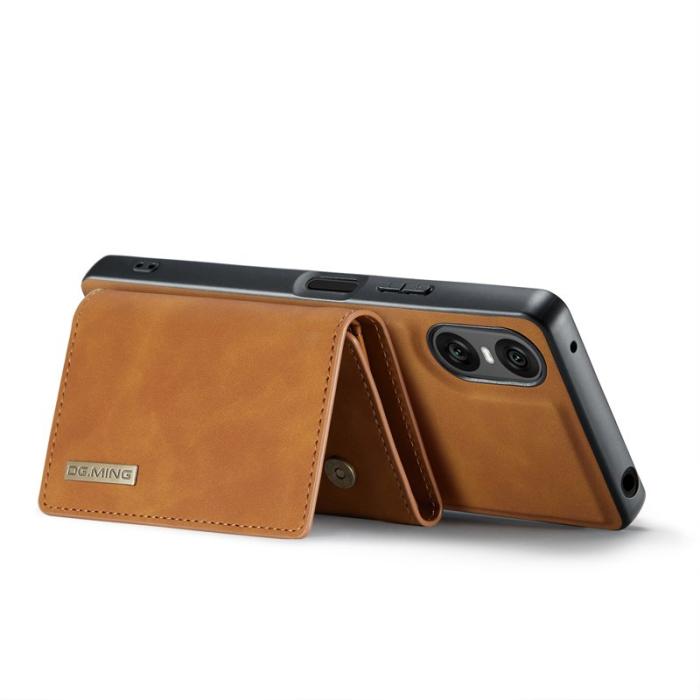 DG.MING - DG.MING Sony Xperia 10 VI Kickstand Konstläder Plånboksfodral - Brun