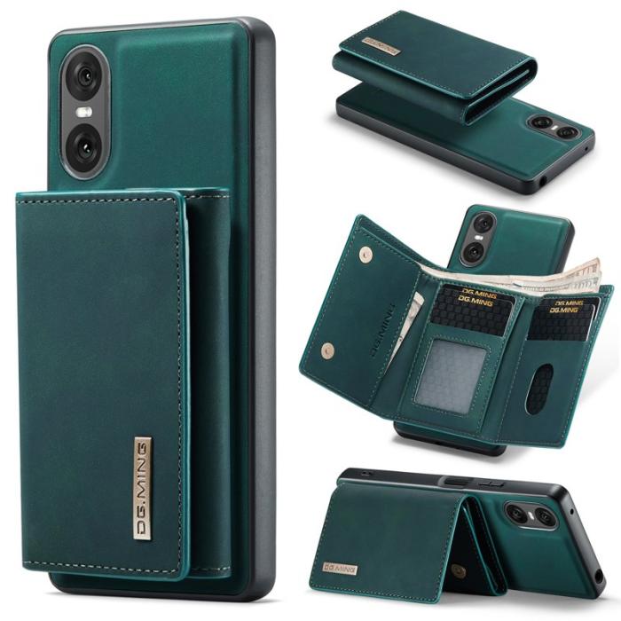 DG.MING - DG.MING Sony Xperia 10 VI Kickstand Konstläder Plånboksfodral Grön