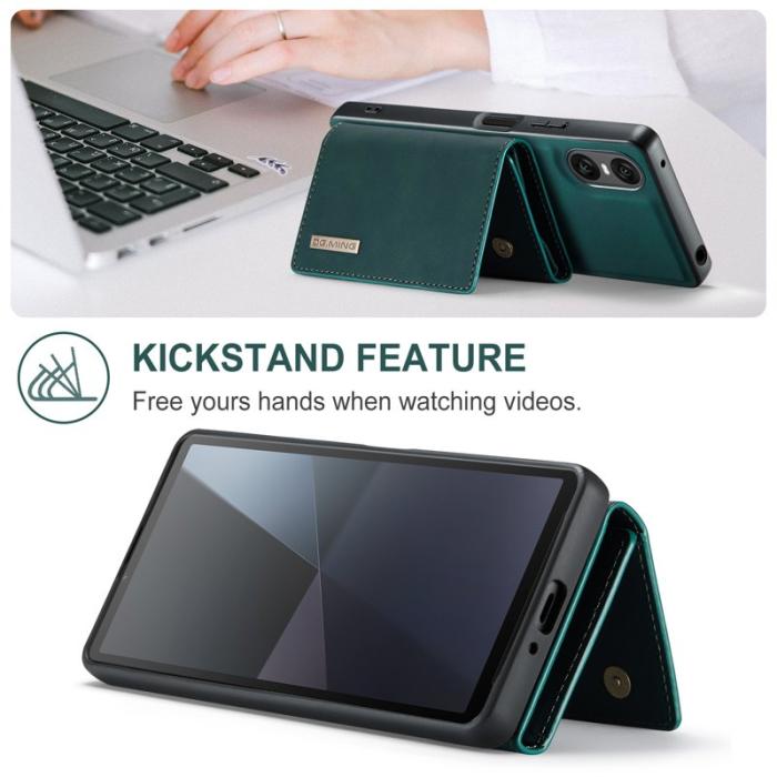 DG.MING - DG.MING Sony Xperia 10 VI Kickstand Konstläder Plånboksfodral Grön
