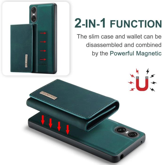 DG.MING - DG.MING Sony Xperia 10 VI Kickstand Konstläder Plånboksfodral Grön