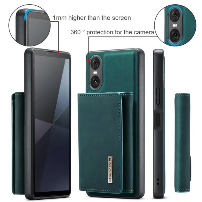 DG.MING - DG.MING Sony Xperia 10 VI Kickstand Konstläder Plånboksfodral Grön