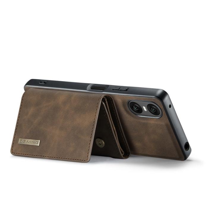 DG.MING - DG.MING Sony Xperia 10 VI Kickstand Konstläder Plånboksfodral Brun
