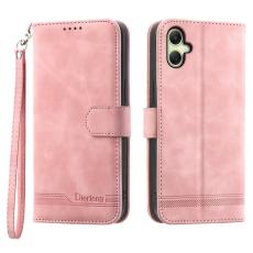 DIERFENG - DIERFENG DF-03 Pl&aring;nboksfodral f&ouml;r Samsung Galaxy A06 4G Konstl&auml;der - Rosa