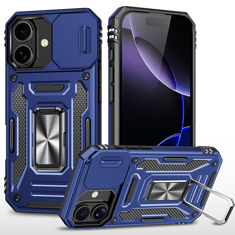 iPhone 17 Mobilskal Kickstand Lens Lid - Marinblå | 2353 | AlltMobil