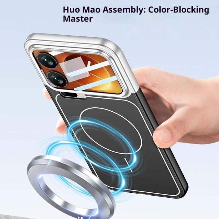 GKK - GKK Xiaomi 17 Pro Max Fodral - Äkta läder - Silver - Svart