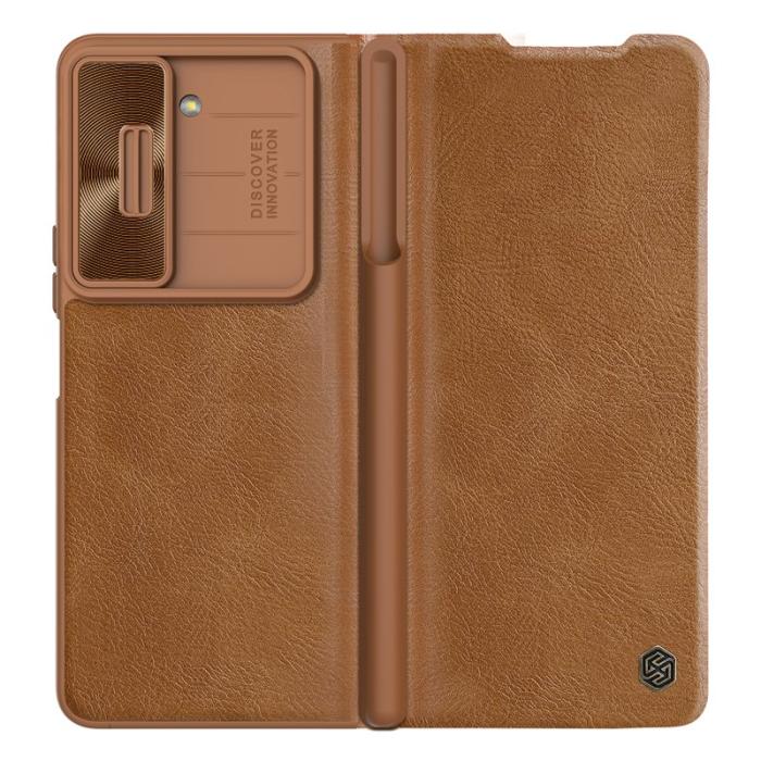 Nillkin - NILLKIN Qin Pro Series Samsung Galaxy Z Fold5 Fodral Brun