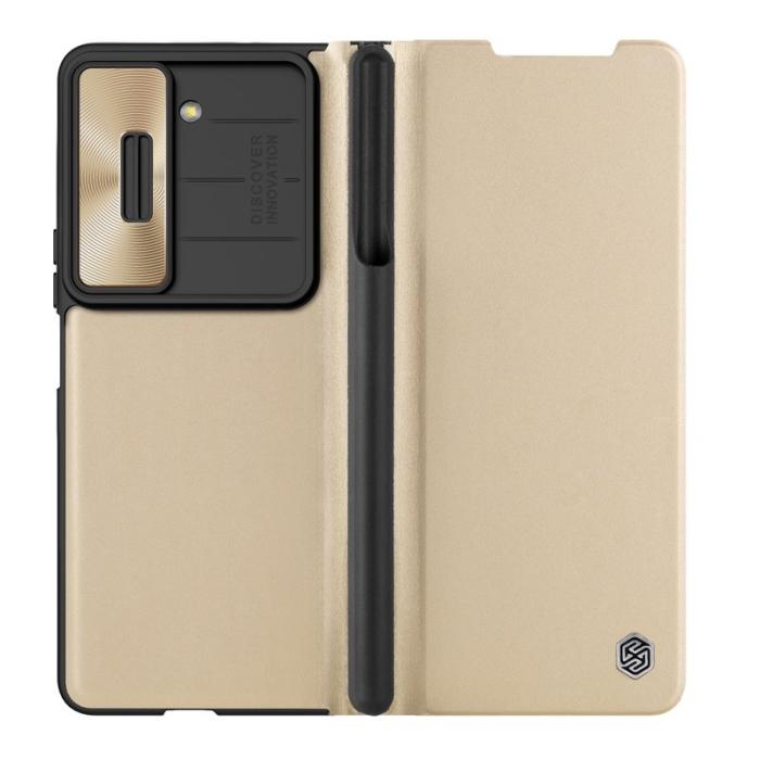 Nillkin - NILLKIN Qin Pro Series Samsung Galaxy Z Fold5 Fodral Guld