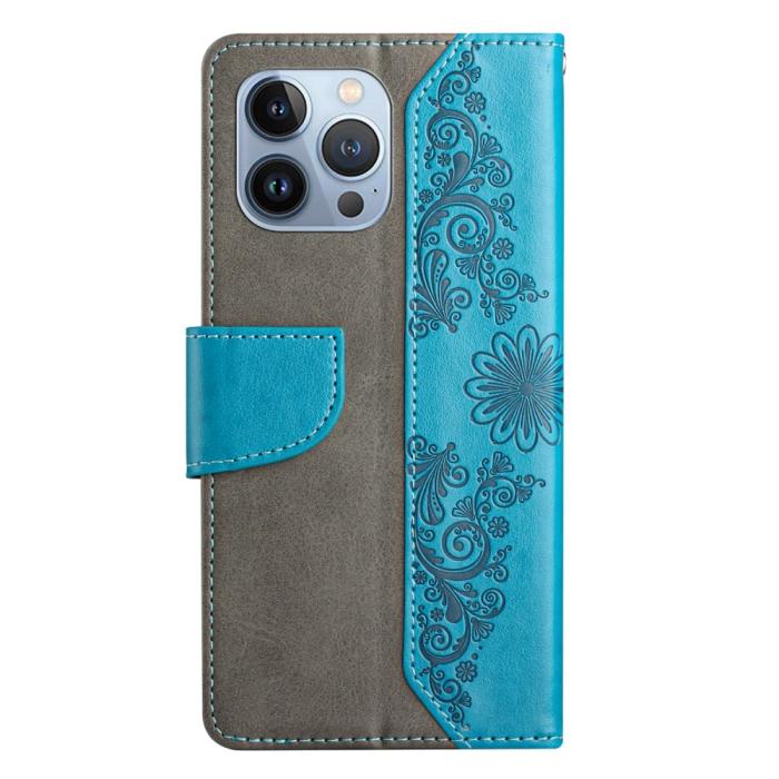OEM - Fjärilar iPhone 13 Pro Max Plånboksfodral - Blå