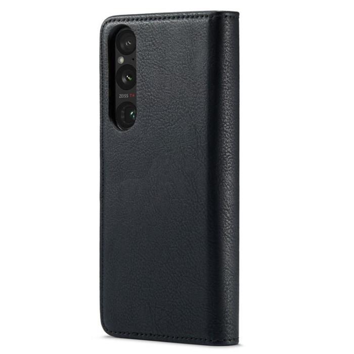 DG.MING - DG.MING Sony Xperia 1 V Plånboksfodral Äkta Läder 2in1 - Svart