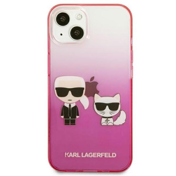 KARL LAGERFELD - Karl Lagerfeld iPhone 13 mini Skal Gradient Ikonik Karl & Choupette - Rosa
