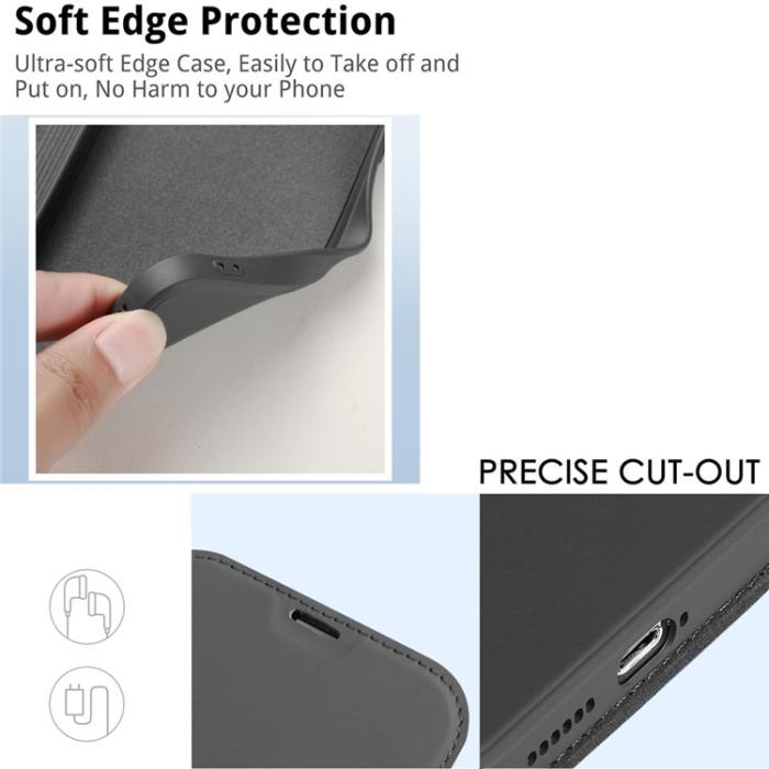 OEM - iPhone 14 Pro Plånboksfodral Liquid Silicone - Svart
