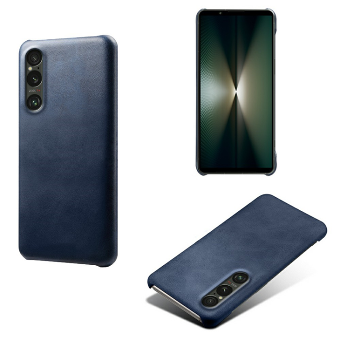 A-One Brand - Sony Xperia 1 VII Mobilskal Calfskin Texture PU-Läder - Blå