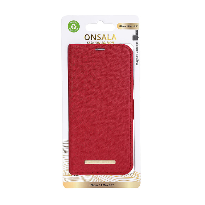 Onsala - ONSALA iPhone 14 Plus Plånboksfodral - Röd