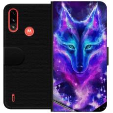 iSecrets - Plånboksfodral till Motorola Moto E7 Power med Neon Varg