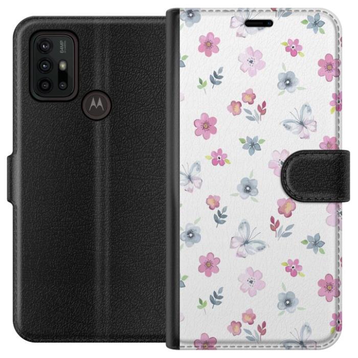 iSecrets - Plånboksfodral till Motorola Moto G30 med Blommor och fjärillar