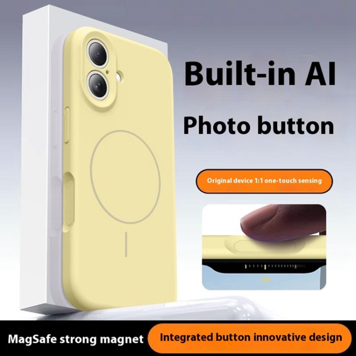 A-One Brand - iPhone 16 Mobilskal Magafe med Camera Touch Control - Ljusgul
